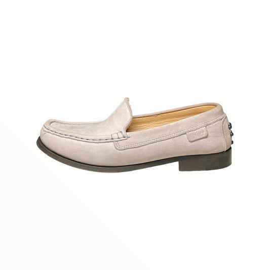 ESCADA Sport Cream Suede Leather Square Toed Slip-On Block Heel Driver Loafers 6